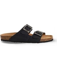 Tamaris - Leather Slip-On Footbed Slipper Sandals - Lyst