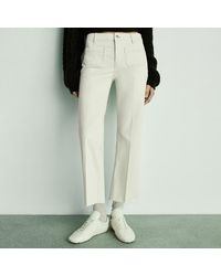 Mango - Off Flared Cropped Jeans With Pockets - Lyst
