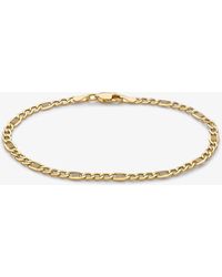 T.H.Baker - 9Ct 7.5 Inch Figaro Chain Bracelet 1.23.7312 - Lyst