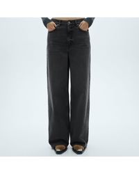Mango - Cotton Low Rise Loose Fit Wideleg Jeans - Lyst