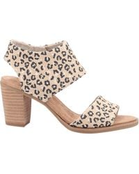 TOMS - Majorca Cutout Textured Animal Print Sandal - Lyst