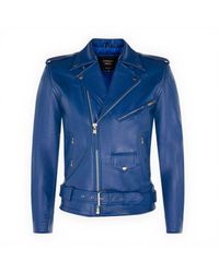 Infinity Leather - Cow-Hide Brando Biker Jacket -Sandy - Lyst