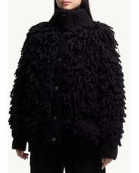 Moncler - Textured Wool Blend Cardigan - Lyst
