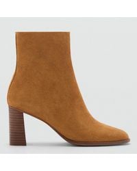 Mango - Medium Heel Suede Ankle Boot - Lyst