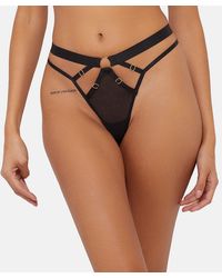 Wolf & Whistle - Alexa Mesh Overlay Thick Strap Thong - Lyst