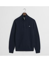 GANT - Micro Textured Half Zip Jumper - Lyst