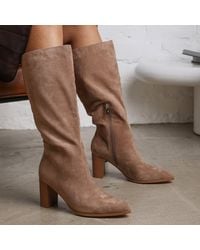 Where's That From - 'Elder' Block Heel Knee High Boots With Side Zip - Lyst