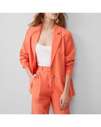 French Connection - Coral Cotton Blend Tailored Blazer - Lyst
