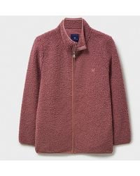 Crew - Rose Zip-Through Borg Fleece - Lyst