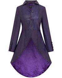 Infinity Leather - Plum Gothic Full Length Leather Coat Victorian Flare Goth Punk - Lyst