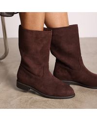 Where's That From - 'Colette' Mid Calf Boots With Flat Sole - Lyst