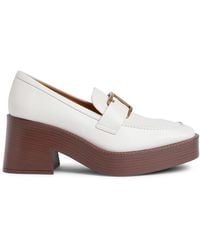 Tod's - Leather Heeled Platform Gomma Loafer - Lyst