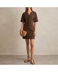 Reiss - Tia Lace Up Shift Dress - Lyst