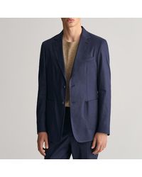 GANT - Slim Cotton Linen Suit Blazer - Lyst