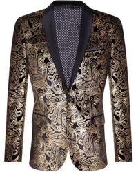 TruClothing - Classic Paisley Velvet Tuxedo Dinner Jacket Tailored Fit Blazer - Lyst
