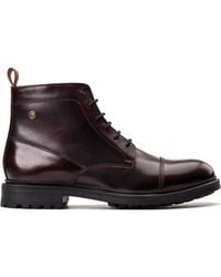 Base London - Burgundy Boulton Toe Cap Boot - Lyst