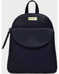 Assots London - 'george' Navy Mini Pebble Grain Leather Backpack - Lyst