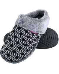 Dunlop - Ladies Cosy Memory Foam Open Back Knitted Slippers - Lyst