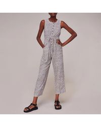 Whistles - Lilac Dashed Leopard Jess Jumpsuit - Lyst