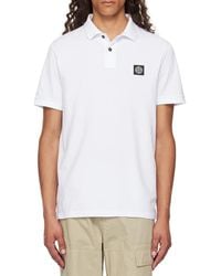 Stone Island - Polo Top With Compass Patch - Lyst