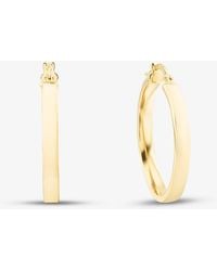 T.H.Baker - 9Ct 23.5Mm Rectangular-Tube Hoop Earrings 1.53.3699 - Lyst