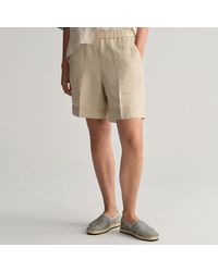 GANT - Sand Stone Linen Blend Pull On Shorts - Lyst
