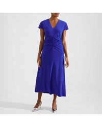 Hobbs - Cobalt Daniella Ruched Dress - Lyst