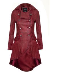 Infinity Leather - Burgundy Gothic Victorian Coat-Accra - Lyst