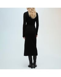 Mango - Side Slit Knit Dress - Lyst