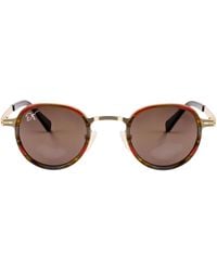 Infinity Leather - De-Gamme Retro Round Polarized Sunglasses - Lyst