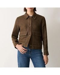 Jigsaw - Linen Cropped Utility Jacket - Lyst