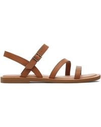 TOMS - Tan Kira Flat Sandals - Lyst