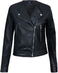 Infinity Leather - Collarless Biker Jacket-Padova - Lyst