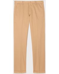 Paul Smith - Camel Stretch Cotton Blend Trousers - Lyst