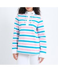 Crew - Multi Stripe Toggle Sweatshirt - Lyst