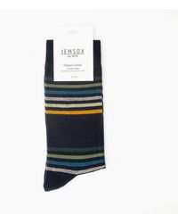 Jemsox - Stripe Design Comfort Top Cotton Socks - Lyst
