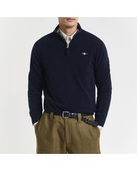 GANT - Superfine Lambswool Quarter Zip Jumper - Lyst