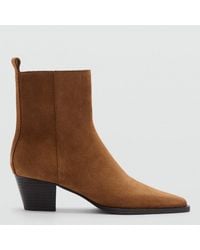 Mango - Medium Heel Suede Ankle Boot - Lyst