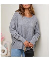 Sofiacashmere - Cashmere Blend Textured Embellished Jumper - Lyst