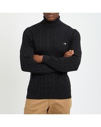 GANT - Cotton Cable Turtle Neck Jumper - Lyst
