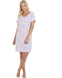 CAMILLE - Multicoloured Heart Print Cotton Nightshirt - Lyst