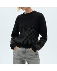 Mango - Rhinestone Round Neck Jumper - Lyst