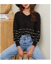 Sofiacashmere - Cashmere Blend Pearl Stripe Jumper - Lyst