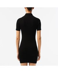 Lacoste - Quarter Zip Polo Shirt Dress - Lyst