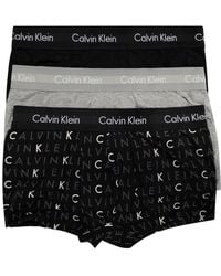 Calvin Klein - Cotton Stretch Low Rise Trunks Multipack 3 Pack - Lyst
