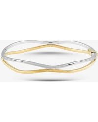 T.H.Baker - 9Ct Two Colour Two Row Wave Bangle Bn344 - Lyst
