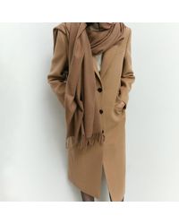 Mango - Medium Long Structured Wool Coat - Lyst