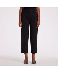 Paul Smith - Tapered Crop Wool Trousers - Lyst
