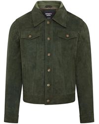 Infinity Leather - Trucker Goat Suede Western Leather Jeans Jacket - Lyst