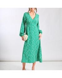 Needs No Label - Spot Empire Waist Midi Dress - Lyst